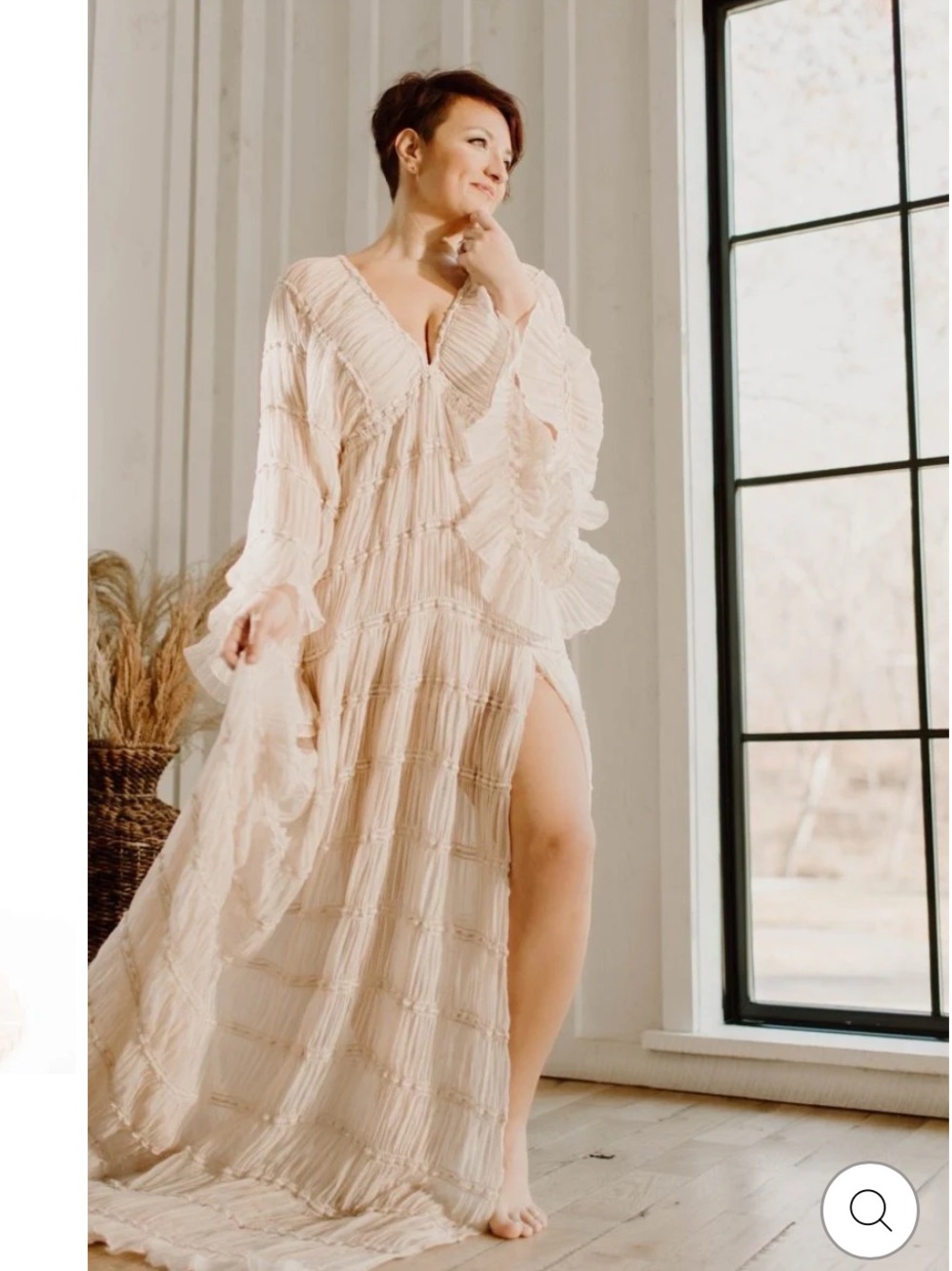 YEWEN Maternity Bohemian Maternity or Wedding Dress in Blush Fits Size S-L - Picture 11 of 16